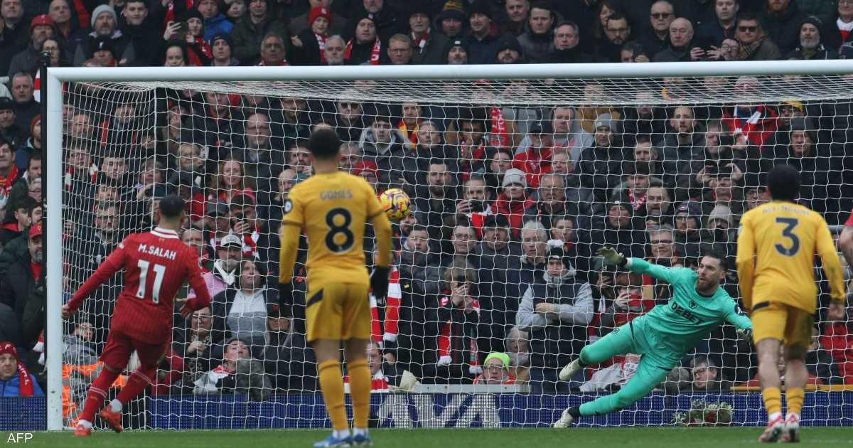 ليفربول يتخطى وولفرهابتون وصلاح يحقق رقما قياسيا جديدا